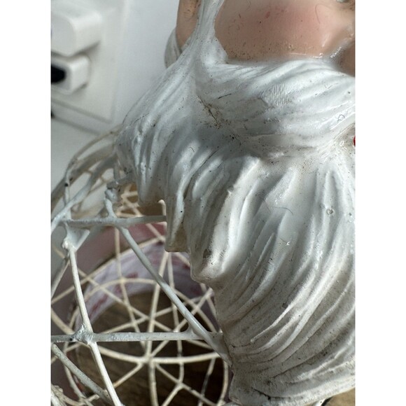 4 Dept 56 Santa Claus Face Round Wire Mesh Cage Christmas Tree Ornaments Rare - Picture 10 of 12